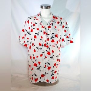 Vtg 1980's Alfred Dunner Flower Blouse